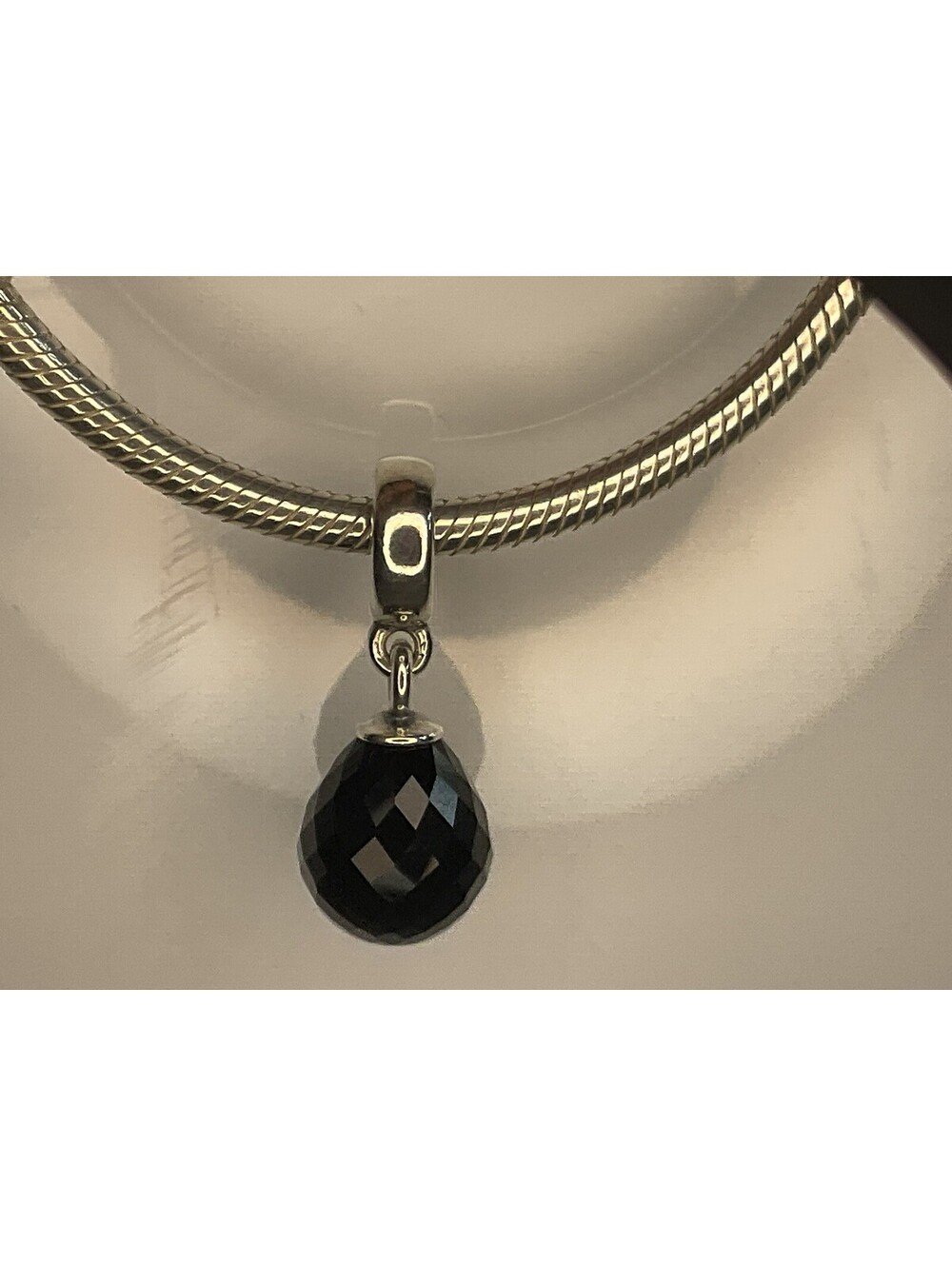 Pandora Fascinating Beauty Black Murano Glass Dangle Charm Retired